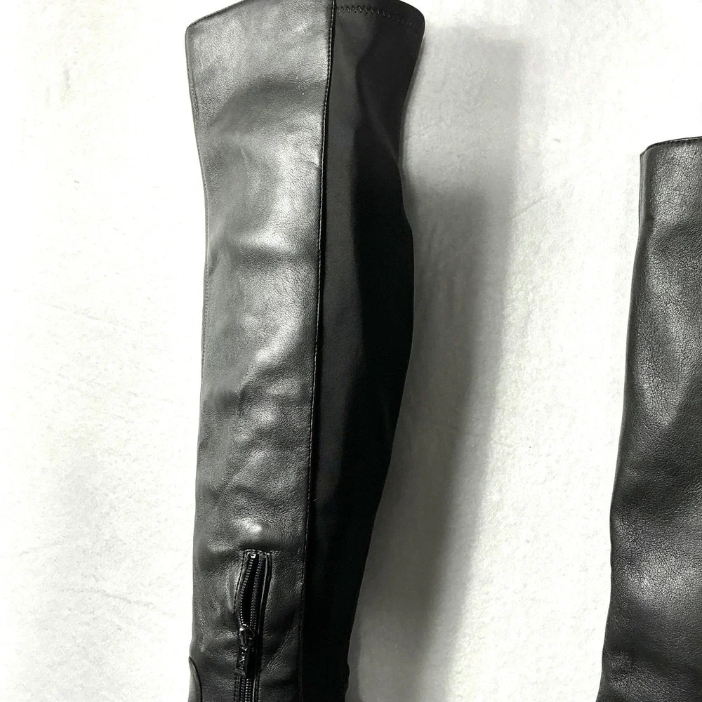 DKNY Size 8.5 Black Over the Knee Platform Boots NEW 40MM Winsloe‎ $199